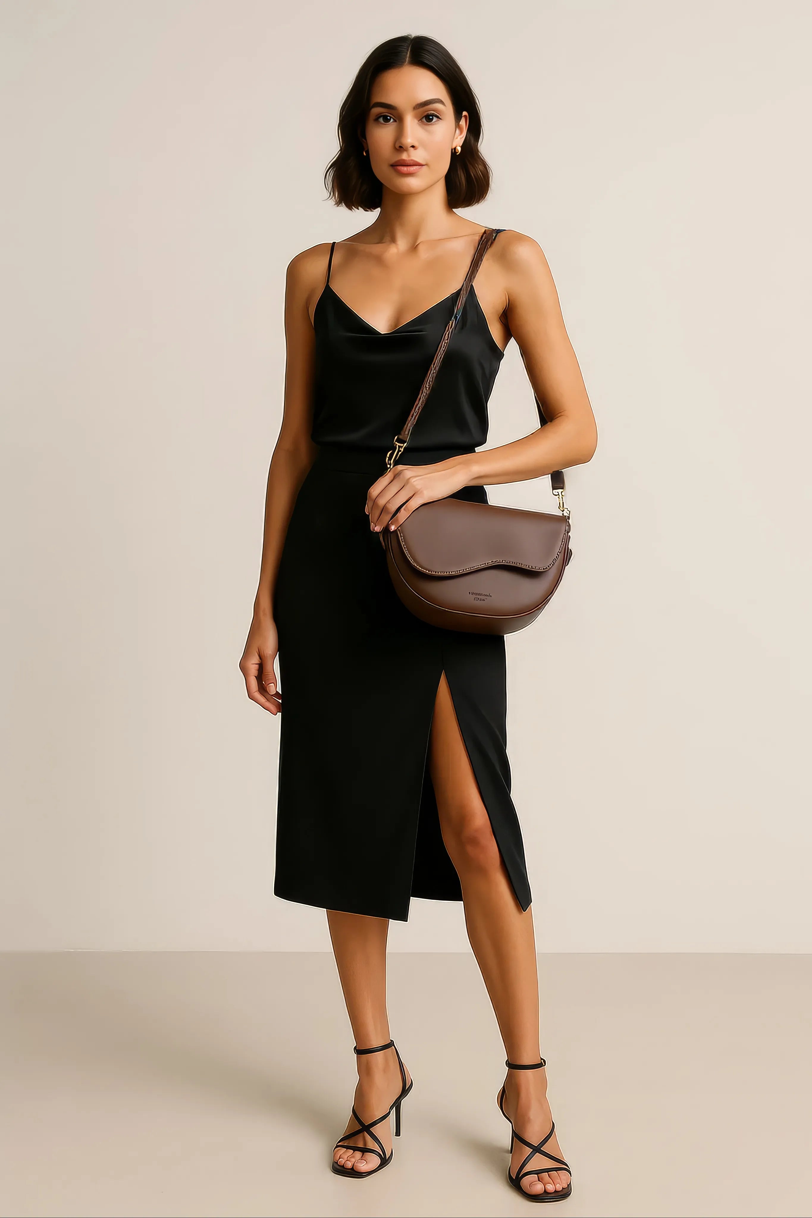 Chic Bruine Crossbody Tas