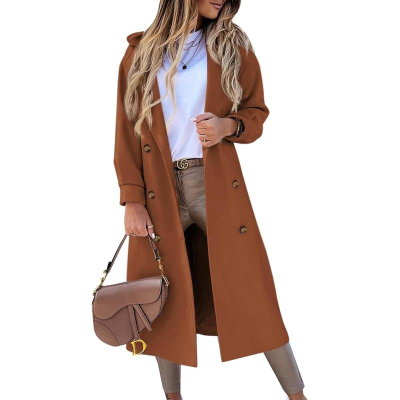 Piepiebuy Women'S Wool Blend Double Breasted Pea Coat Notched Lapel Long Winter Overcoat